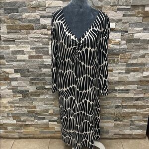 Tommy Bahama Elegant Black and White Patterned Dress